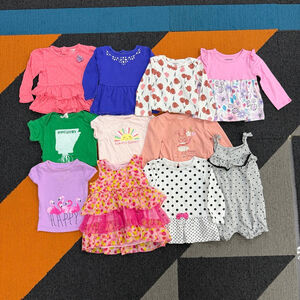 Lot of 11 Baby Girl Toddlers Clothing Bundle Pink White Floral 18 Months